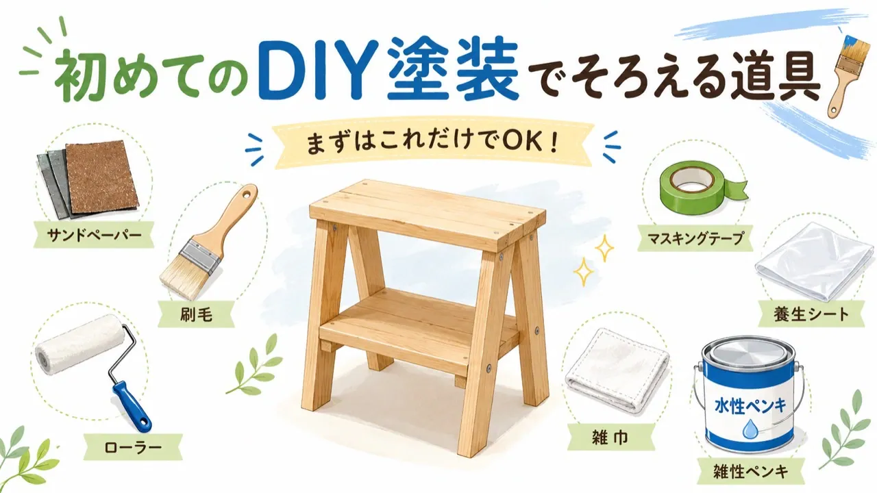 初めてのDIY塗装でそろえる道具の説明画像