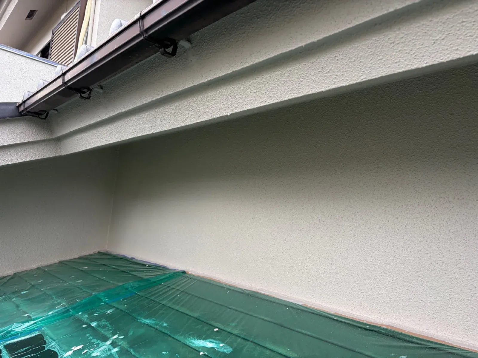 雨樋まわりと外壁の仕上がり