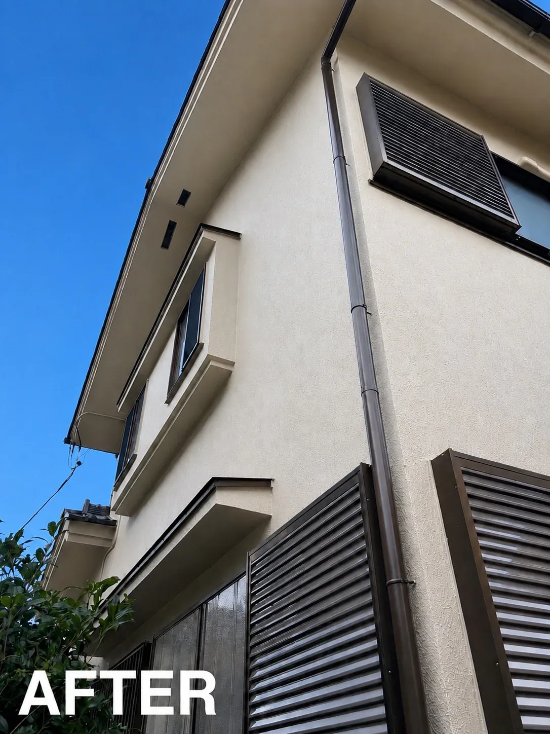 雨樋と戸袋まわりの施工後