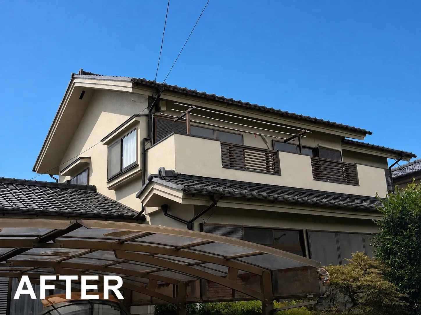 外壁塗装後の住宅全景