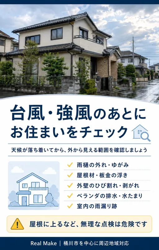 台風・強風のあとに確認したいお住まいのチェックポイント