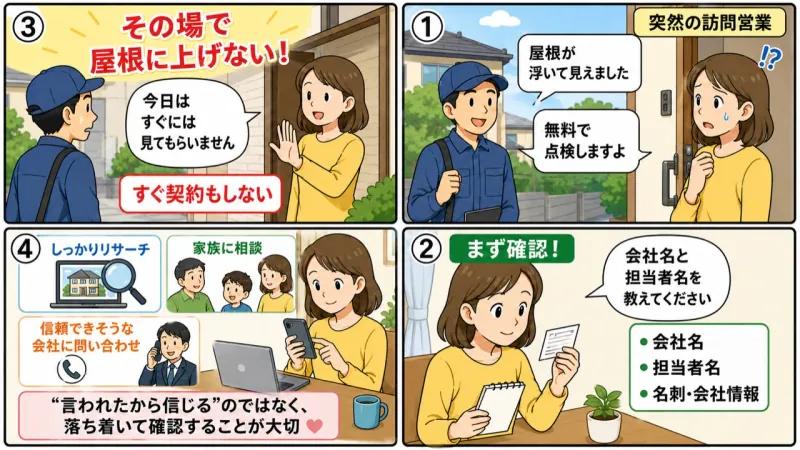 突然の屋根点検訪問営業への対応方法