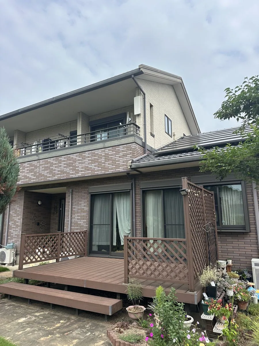 桶川市川田谷 K様邸 施工前 ウッドデッキ側